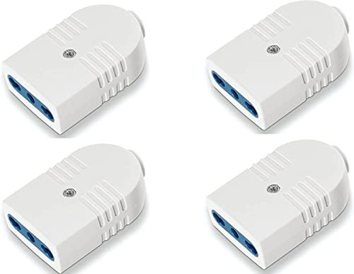 4 Pezzi Presa Elettrica, Presa Bipasso 2P+T 10/16A, Compatibile Con Spina Italiana 10A e 16A (presa bivalente 10/16 bianca)
