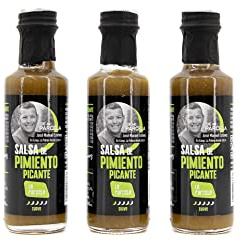 Salsa Picante de Pimiento Verde, 3x100ml, La Parcela, Origen España, Andalucía (Costa Tropical), Comprar Salsa Picante, Hecha Con Producto Fresco De La Huerta, Producto de Cooperativa Granada La Palma