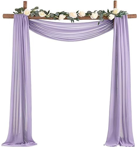 HUHJYUGE Hochzeitsbogen-Drapierstoff, Hochzeitsbogen Tüllstoff, Vorhänge Hochzeit Bogen Vorhänge, für Hochzeitsbogen Dekoration, Stuhldekoration, Requisiten Schießen (7 400cm)