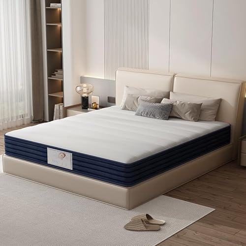 TEENO Matelas 90x190 en Mousse et Ressorts 22 cm d'épaisseur,7 Zones de Confort, résistant et Durable, Support à Haute résilience, Respirant