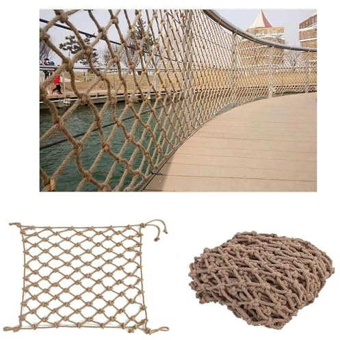 Red de Seguridad Para Barandas Exteriores, Red de Valla de Cuerda de Cáñamo, Red de Decoración de Jardín, Red de Seguridad for Balcón Escalera Niños, Partición del Sitio(Size:1*7m(3*22ft))