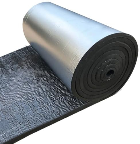 Panneau Aluminium Derriere Radiateur Autocollant Ignifuge Barrière de Vapeur Panneau Isolant Thermique Plafond Noyau en Mousse pour Véhicules, Toits, Fenêtres, Tuyaux, 5mm D'Epaisseur ( Size : 1mx5m )