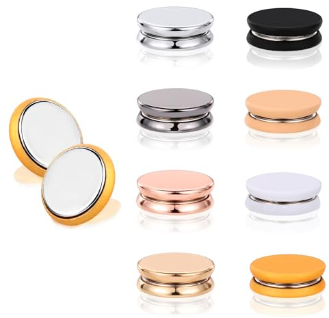 8 Pezzi Hijab Pin Magnetico, Forti Magneti per Hijab Multiuso Colorati Magneti Hijab Spilla Senza Spilla Bottoni Spille Hijab per Donne Abbigliamento Vestiti Sciarpe (Opaco+Placcatura)