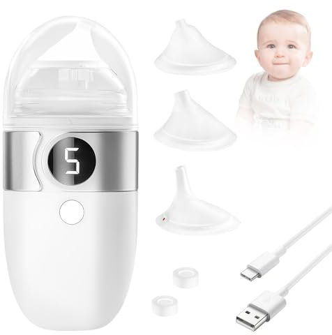 HyAdierTech Aspiratore Nasale Neonato Elettrico, Elettrico Aspiratore Moccio per Bambin con 5 Livelli di Aspirazione e 3 Punte in Riutilizzabili Silicone, Anti-riflusso, per Neonati Bambini Neonati