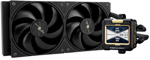 Thermalright FW240 Refroidisseur à eau pour processeur, noir 240 AIO, résolution IPS 320 x 240, écran LCD, refroidisseur de processeur liquide pour AMD/Intel LGA1700/AM4/AM5, AIO