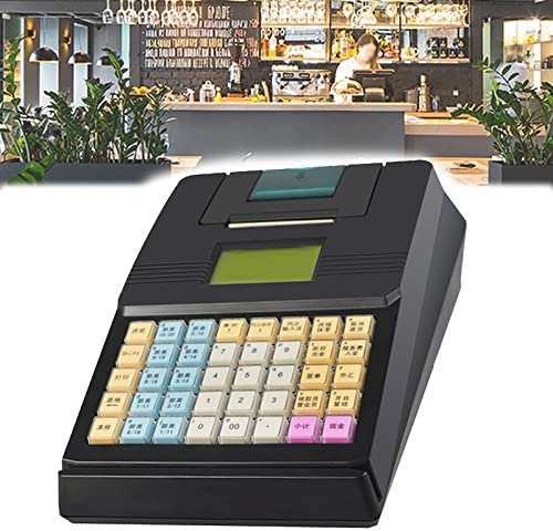 Kleine elektronische Registrierkasse mit Thermobondruck, kommerzielle Registrierkasse für Einzelhändler, Supermärkte, Lebensmittelgeschäfte, Convenience,Schwarz