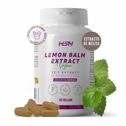 HSN Melisa - Melissa officinalis - 7500mg (7% Ácido Rosmarínico) | 120 Cápsulas Vegetales | La Melisa ayuda a encontrar un Mejor Sueño | Extracto 15:1 Hoja de melisa (Lemon balm) | Vegano, Sin Gluten