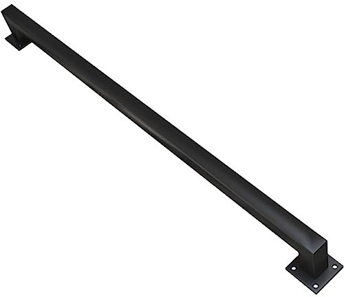 Generico ringhiere per Scale Corrimano per Scale 1ft - 20ft Corrimano Moderno per Scale Interne ed Esterne Maniglione di Sicurezza Ringhiera per Scale fissata al Muro con staffe Quadrato Nero (Gr