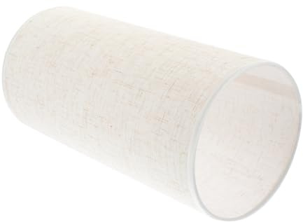 Zylindrischer Lampenschirm aus Leinen mit E27, für Wohnräume | Beige, Eisenrahmen, Vorgefertigte Mittelöffnung 4cm, Gleichmäßige Lichtstreuung, für Boden und Tischleuchten
