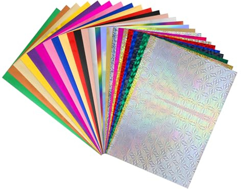 BAOFALI 100 láminas reactivas de tóner de 7.9 x 11.4 pulgadas, papel de aluminio para papel de aluminio para impresora láser y laminadora, para manualidades de papel de álbumes de recortes (25