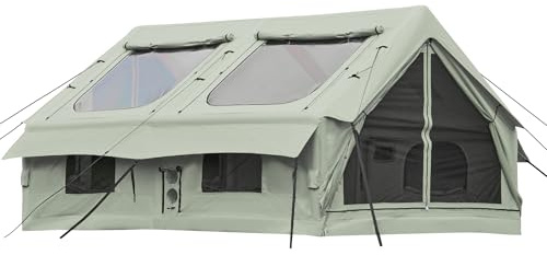 EROMMY 13X9.8FT Inflatable Tents for Camping, 9 People Easy to Build Oxford Cloth Large Sunroof and Good Ventilation Four Seasons Available,Green