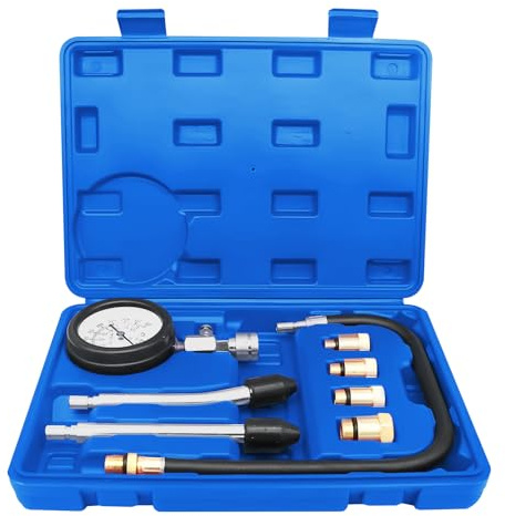 LEKEFETO Tester Di Compressione Standard, Kit Tester Di Compressione Per Benzina, Per Controllare E Misurare La Compressione Del Motore Auto M10 M12 M14 M18