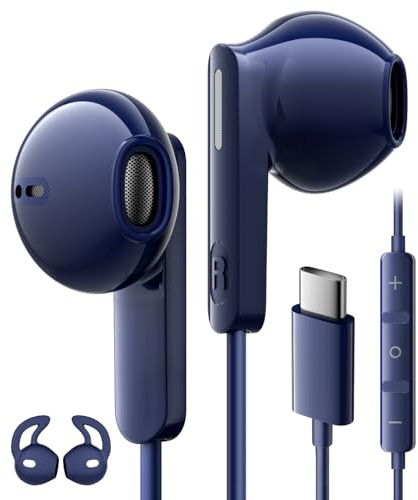 Wired Headphones USB C for iPhone 17 16 15 Pro Max Air olume Control | Earphones USB C with Mic V Usbc Earphones Type C Headphones for Samsung Galaxy S26 S25 S24 Ultra S23 S22 FE A56 A54 A16