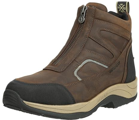 SUEDWIND FOOTWEAR Reitstiefeletten Field FZ GripFTX – Chocolate – 36-46 | Unisex Leder-Stiefeletten – Stall & Gelände Allwetterstiefeletten – Front-Zipper, Micro-Dry-Futter, GripFTX-Sohle