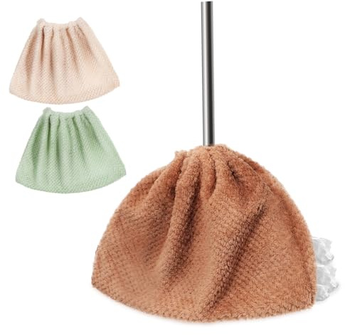 ARTSEWPLY 3 pièces Lot de Housses de Balai Réutilisables et Lavables Couvre Balai Polyvalent avec Fermeture Élastique pour Nettoyage du Sol Maison et Couleur Aléatoire Couleur Aléatoire