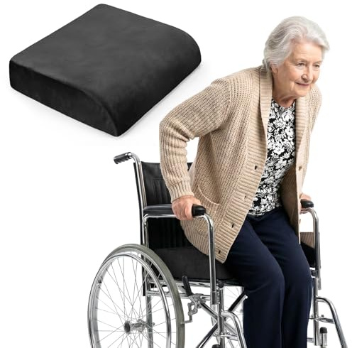 Zantle Chair Cushion for Elderly – 4 Thick Booster Seat Cushion for Easy Rise, Dual-Layer Foam Seat Cushion for Wheelchair, Office Chair, Couch & Car (18x16)