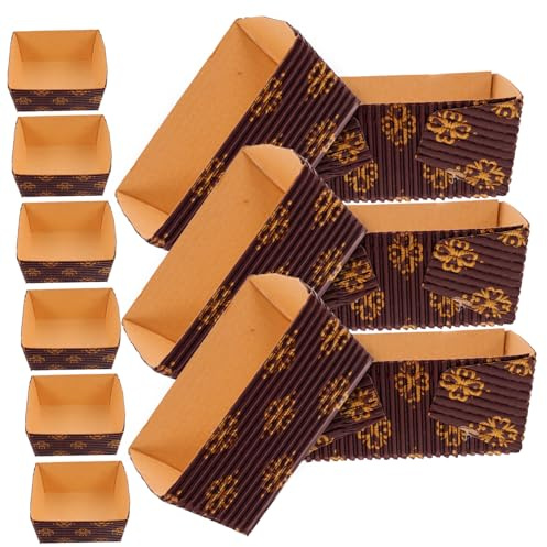 Toyvian 25 pezzi Teglie Rettangolari in Carta Alimentare Oleoresistente Resistenti Alte Temperature per Dolci Pane e Chiffon Cake Design Impilabile e Pratico per Uso Singolo