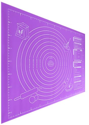 BESPORTBLE Tappetino in Silicone per Pasticceria 60X46 CM Antiscivolo con Misure in Rilievo Tappetino per Impastare e Stendere Pasta Accessorio Cucina per Pizza Dolci e Pane