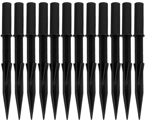 Tofficu 20 Pezzi Picchetti Solari per Luci da Giardino, Plastico Nero, Impermeabili e Resistenti al Sole, per Decorazione Esterna e Paesaggio