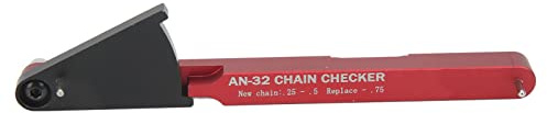 Bike Chain Wear Indicator Multifunctional Bicycle Chain Checker Measuring Gauge Tool for Detecting Chain Stretch and Wear Aluminum Alloy Material Compact and Portable (Red)