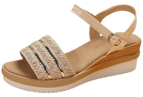 Damsandaler sommar kompenseras mellan finger, sandal dam sommar bekväm stor storlek, nakna fötter ankelrem sandaler chic och elegant lätt kvällssko sandaler öppen tå 36–42