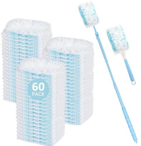 62 Piezas Atrapapolvo, Compatible con Swiffer Plumero Atrapapolvo Recarga Magnética, Plumero Magnético con Plumero Extensible, Atrapa Polvo para Limpiar Polvo y Pelos – Utensilios de Limpieza
