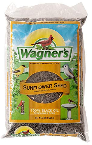 Wagner's 52023 Black Oil Sunflower Seed Wild Bird Food, 5-Pound Bag