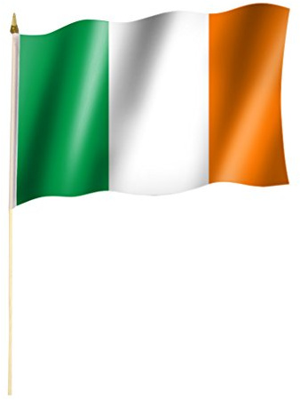Stockflagge/Stockfahne IRLAND Flagge/Fahne ca. 30 x 45 cm mit ca. 60cm Stab/Stock