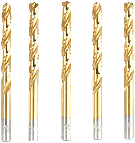 AGT Metallspiralbohrer: HSS-Bohrer-Set für Metall, Titan-beschichtet, 8 mm, 5 Stück (Metallbohrer, Akku)