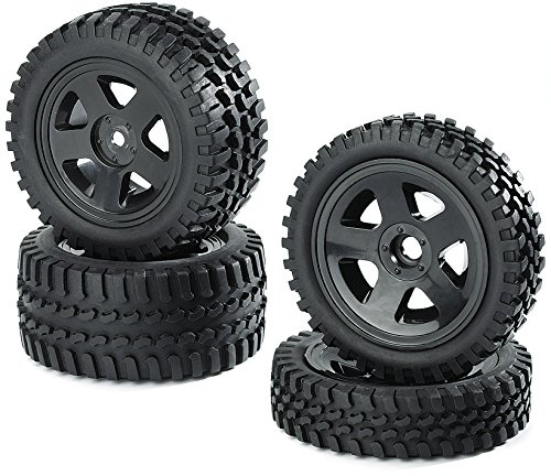 Carson 500900027 - 1:10 Reifen/Felgen-Set All Terrain, Modellbauzubehör, schwarz