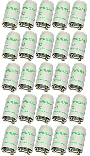 Philips S2 Ecoclick Starter für Leuchtstoffröhren von 4-22 Watt, 25 Stück