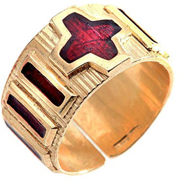 Holyart Rosenkranz Ring Silber und Lackier, 18 mm (0.71 inc.) - DE 57