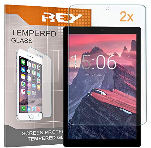 REY Pack 2X Pellicola salvaschermo per CHUWI HiPAD 10.1 - Hi Pad, Pellicole salvaschermo Vetro temperato, di qualità Premium Tablet