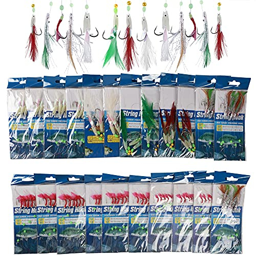 LPATTERN Angelzubehör Set- Angeln Zubehör Set Angeln Vorfach Set Angelvorfach Heringsvorfach Meeresvorfach Set für Angeln zur Raubfisch in Süßwasser und Salzwasser
