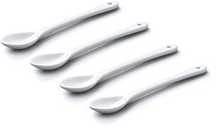 Wm Bartleet & Sons Set of 4 Traditional Porcelain Condiment Spoons for Jam, Sugar and Sauces 15cm – White