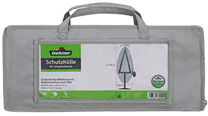 Dehner Schutzhülle für Ampelschirm, ca. 240 x 60 cm, Polyester, grau