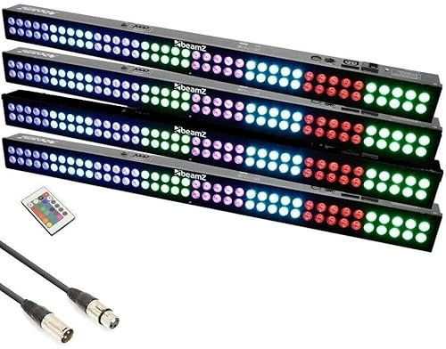 BeamZ LED BAR Set mit 4x LCB803 RGB LED BAR und 3 DMX Kabeln