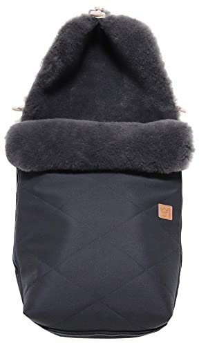 Kaiser Unisex – Babys 1 Kg Natura Graphit Lammfell Fußsack, schwarz, 1 Stück (1er Pack)