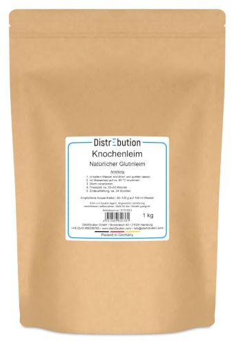 Knochenleim 1kg – natürlicher Warmleim (Glutinleim) Granulat, Technische Gelatine, Holzleim, Perlleim für Holz, Papier, ideal für Möbelbau, Instrumentenbau & Restaurierung