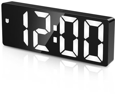 Criacr Digital Alarm Clock Bedside with 6.5 Large Display, Type-C/Battery Powered Alarm Clock with Snooze, Date, Bedside Clock with 5 Levels Adjustable Brightness, DST Function, for Bedroom,Office