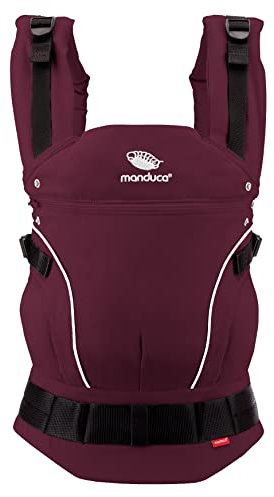 manduca First Babytrage - Verstellbarer und vielseitiger Tragesitz für Babys und Kleinkinder (3,5-20 kg) - Babytrage mit Front-, Hüft- und Rückentragefunktion ,Berry