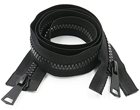 WANGCL 2pcs #8 36 Inch Two Way Separating Zipper Large Plastic Zipper for Sewing Coat Parka Down Jacket Heavy Duty Resin Zippers Bulk (90cm)