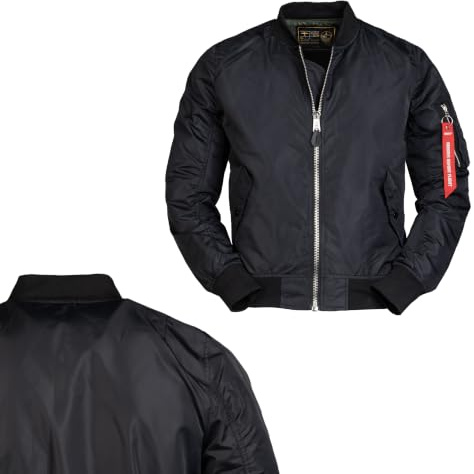 Mil-Tec US Fliegerjacke MA1® Summer • Leichte Herren Bomberjacke im US Air Force Stil • Windfeste Pilotenjacke • Als Herbstjacke, Frühlingsjacke. Übergangsjacke • In Schwarz, Größen S-3XL