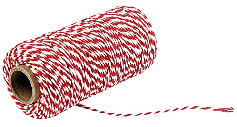 Bäcker Bindfäden 1 Roll 100M Baumwolle Schnur 2MM Bastelschnur Dekokordel Schnur Perfekt für DIY Kunstgewerbe Gartenarbeit Baumwollschnur für Geschenke Verpacken an Weihnachten