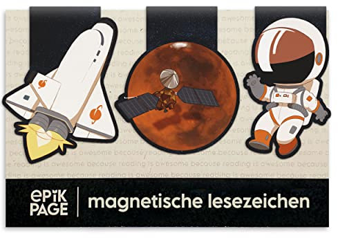 Magnetische Lesezeichen Kinder Weltraum – Kleine Geschenke für Schüler, Junge, Mädchen – Hochwertige Weltall Magnetlesezeichen Mitbringsel – Geschenk Einschulung – Kosmos Magnet 3er-Set