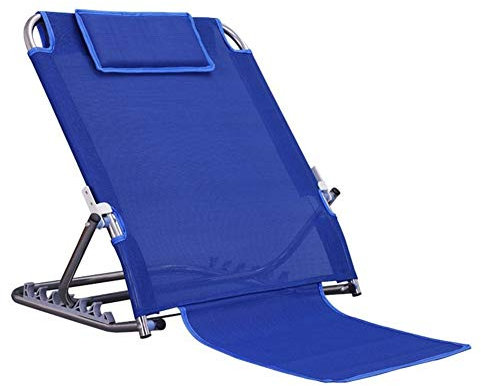 Samnuerly Bett-Rückenlehne Verstellbare Sitz-Rückenlehne Rückenstütze Ideal zum Lesen Hilft auch bei Sodbrennen Edelstahlrahmen, 3 Farben (Farbe : Schwarz) (Blau)