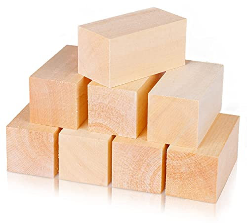 Povhhee SchnitzblöCke Lindenholz, 10,2 X 5,1 X 5,1 Cm, GroßEs Whittling Holzschnitzblock Set für Kinder, Erwachsene, AnfäNger oder Experten