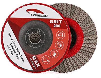 HOMESOM Disco diamantato da 4 pollici per mola diamantata, smerigliatrice angolare da 100 mm, disco abrasivo in pietra in metallo e plastica abrasiva grana 200