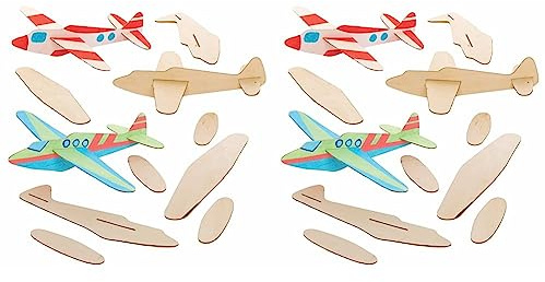 Baker Ross Holzgleiter, für Kunst- und Bastelprojekte für Kinder (8 Stück), Mittel (Packung mit 2)