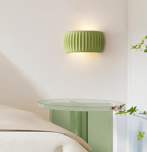 SXYSXYSXY LED Modern Wandleuchte Dimmbar Innen 10W Harz Wandlampe Drei-Farben-Licht Wandbeleuchtung für Wohnzimmer Schlafzimmer Treppenhaus Flur,Grün